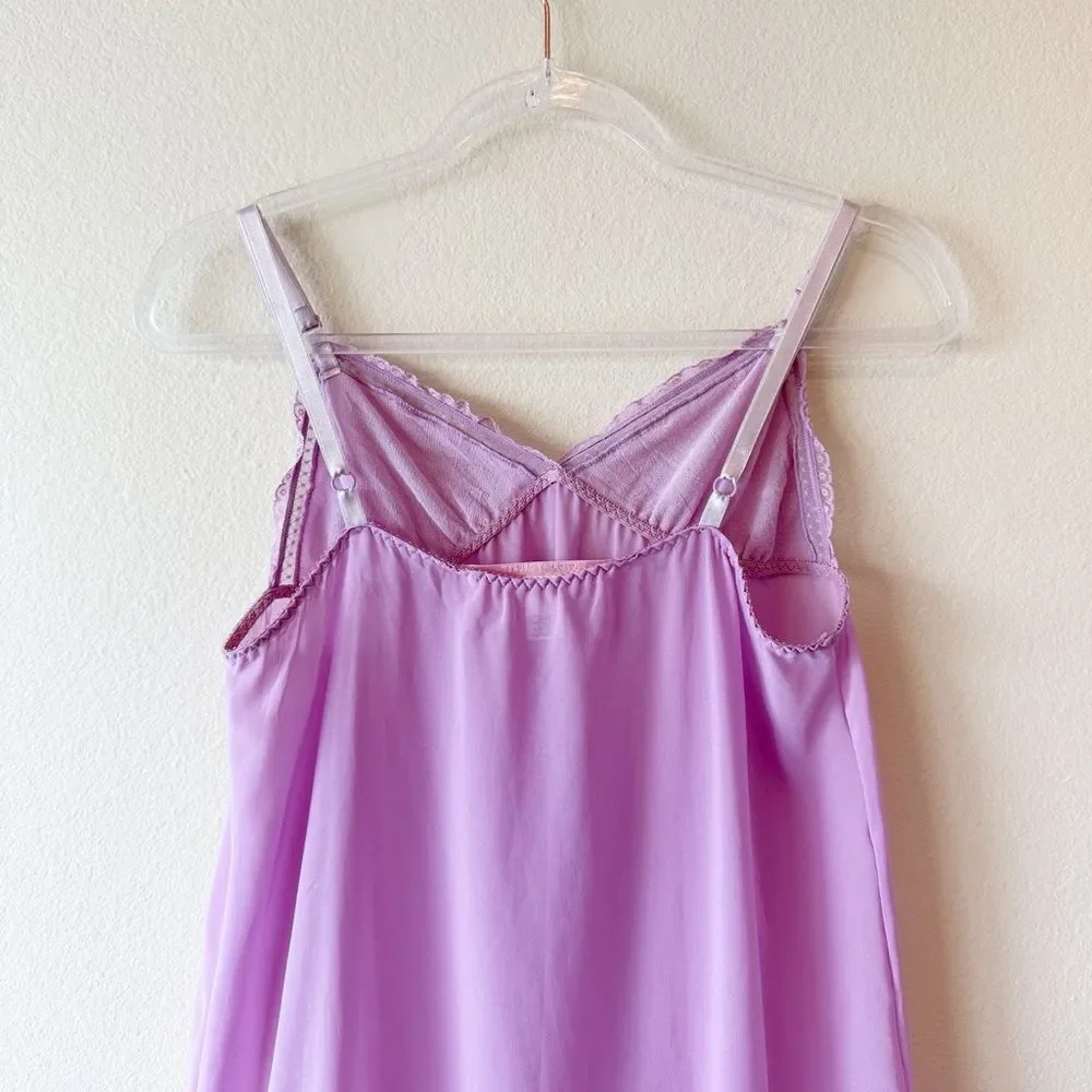 Victoria's Secret Angels Y2K Lavender Purple Coquette Lace Nightie Slip Dress